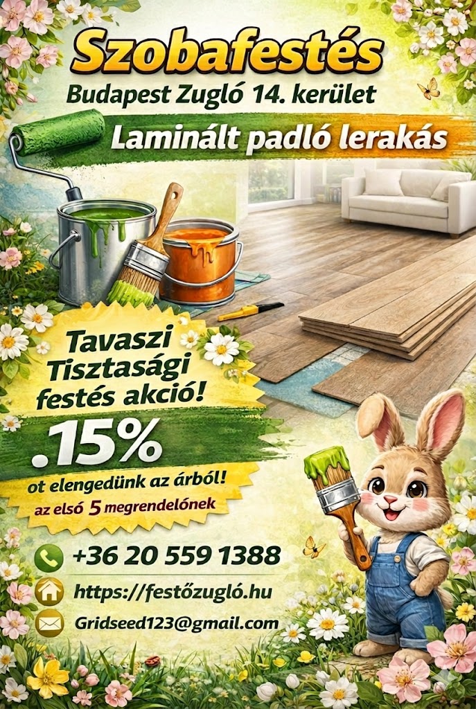 Szobafestés Budapest Zugló 14.kerület Laminált padló lerakás